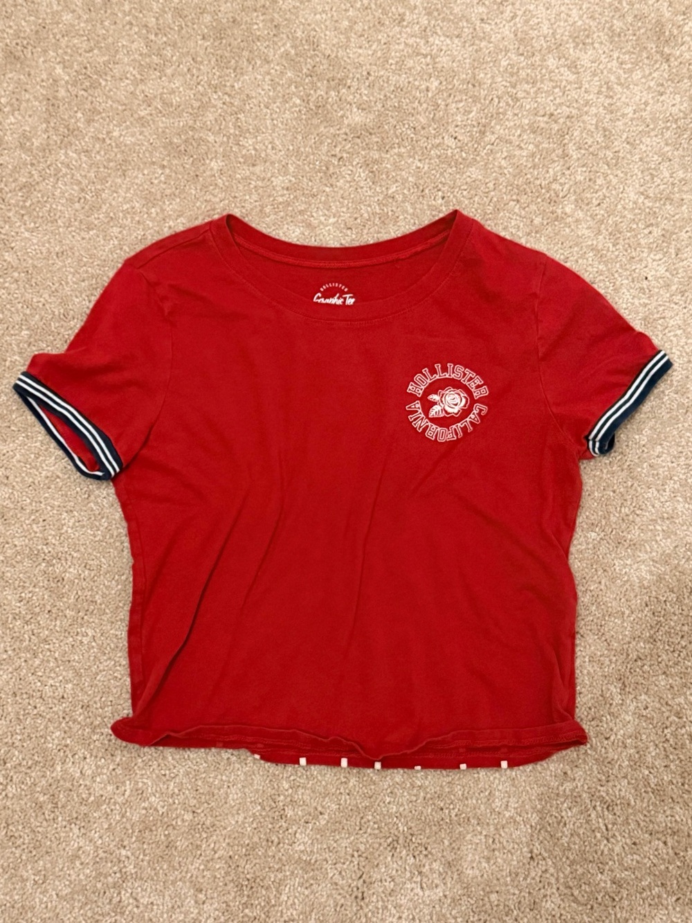 Hollister Graphic Tee Red Crop Top
